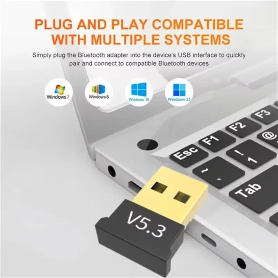 Bluetooth アダプタ USB Bluetooth 5.4 PC ドングル Adaptador ワイヤレスマウス Keyborad 音楽オーディオレシーバー USB トランスミッター