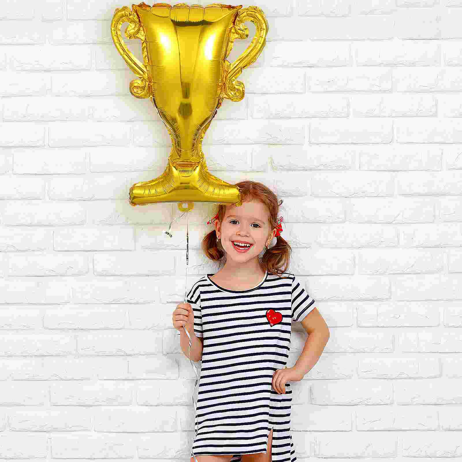 5 Pcs Trophy Aluminum Film Balloon Soccer Trophies Bride Balloons Ballon Wedding Decorations Graduation Party Supplies