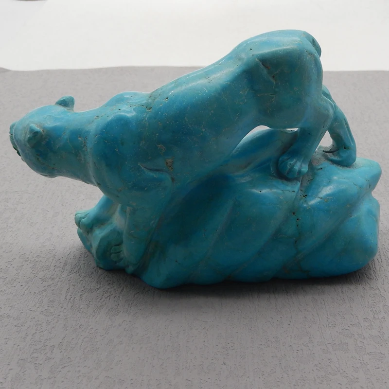 Natural Stone Howlite Carving Animal Ornaments For Decoration Gemstones Jewelry 130x83x44mm 487g