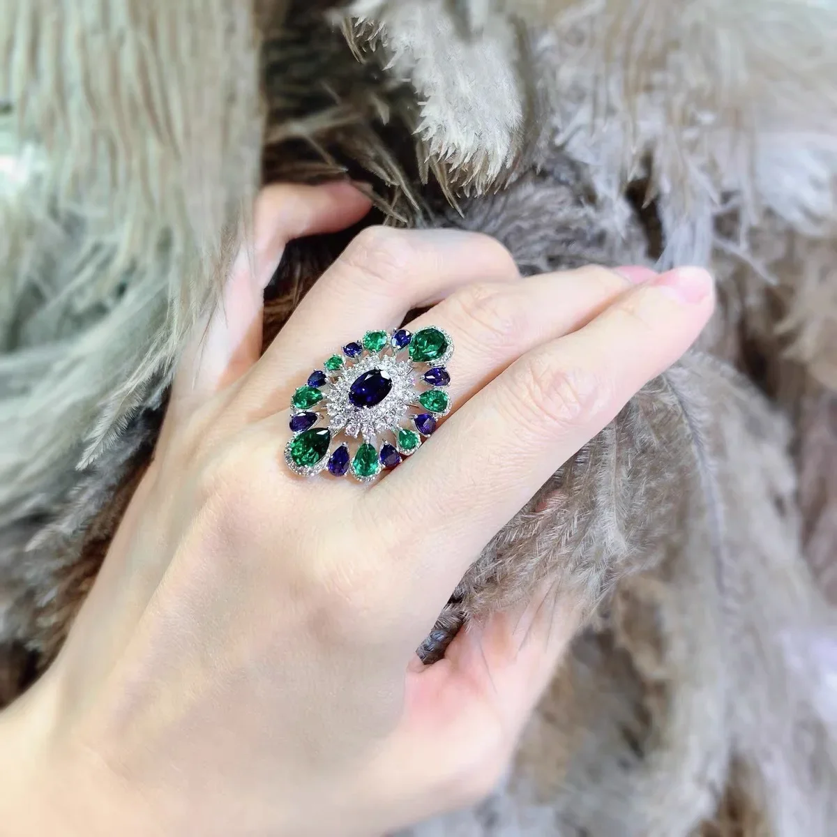 Boho Luxury Fashion Retro AAA Zirconia Wedding Ball Jewelry  Rings for Women Y2k Jewelry Friends Personalized Gift 2022 New