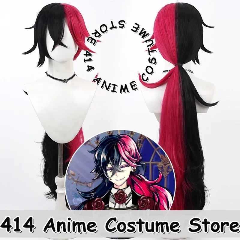 

Game & Anime Lukas Cosplay Wig Demon Butler Black Cat Black-Red Long Simulation Scalp Heat-Resistant Fiber Synthetic Hair