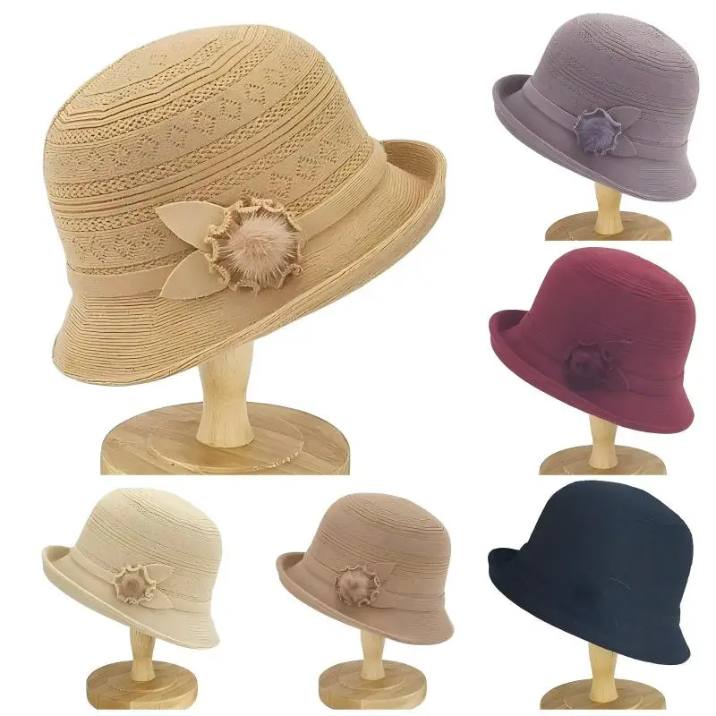 Neue Herbst- und Wintermützen für ältere Frauen mittleren Alters, Strickmützen, warme Müttermode-Mütze, Outdoor-Hüte, lässige Eimerhüte