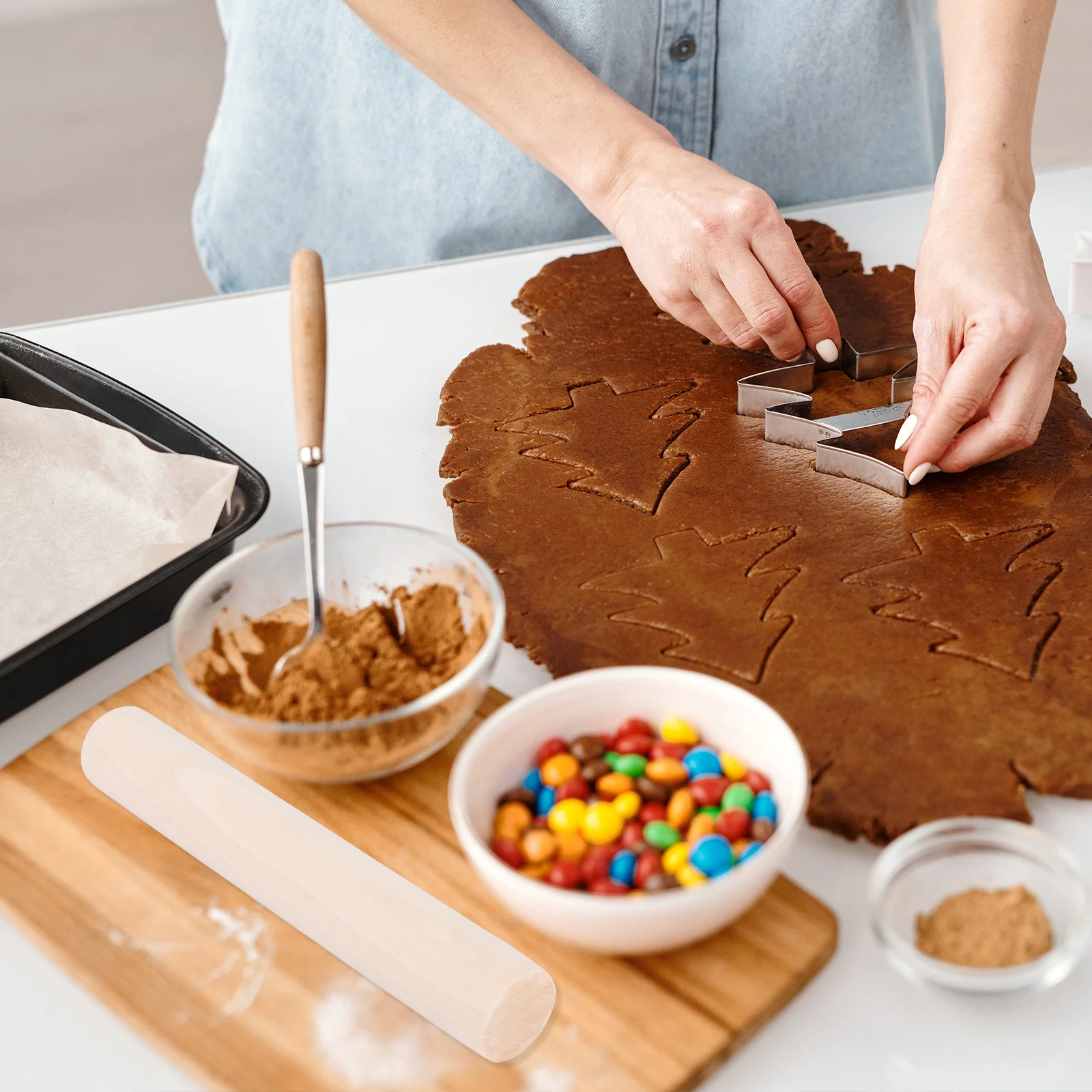 

16cm Natural Lotus Wood Rolling Pin Dumplings Dough Roller Ganmian Stick Roll Smooth Dumpling Skin Maker Dumpling Skin Maker