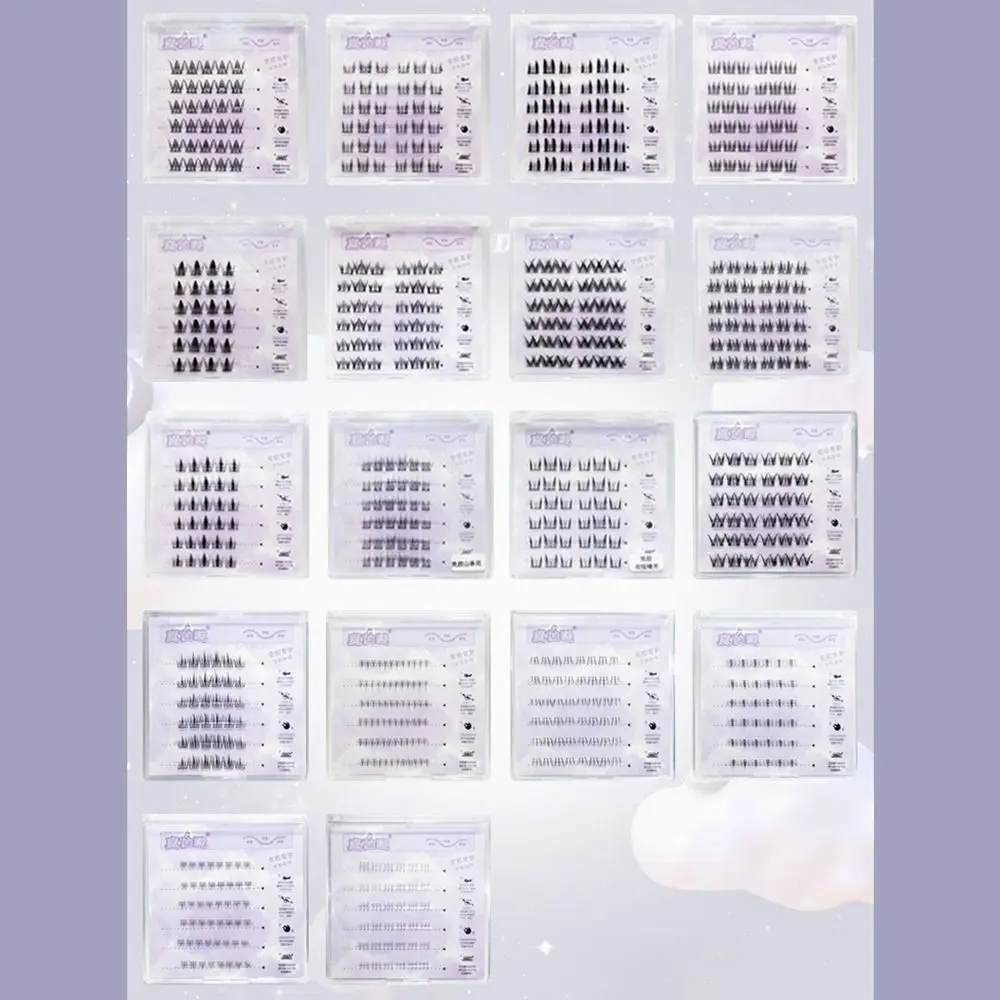 Volumoso sem necessidade de cola maquiagem auto-adesivo clusters de cílios naturalmente ampliar os olhos doce curling clusters de cílios postiços