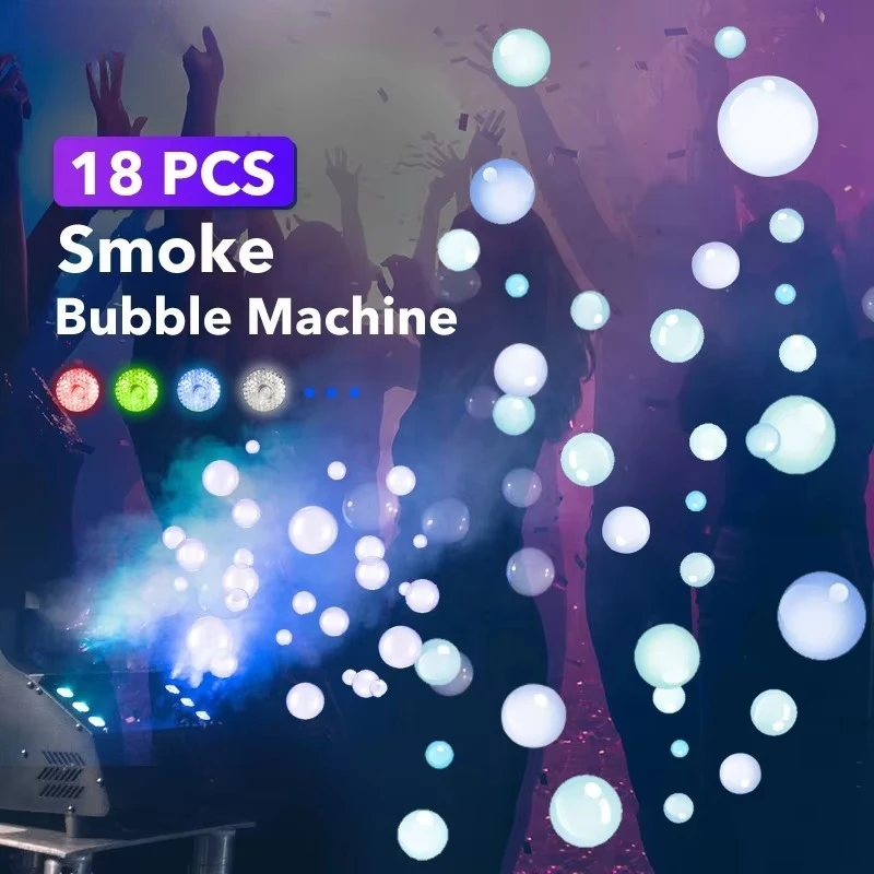 Hot Sale Stage Effects DMX 512 Light Emitting Diode RGB Double Ended Smoke Bubble Machine Party Wedding Stage Performance