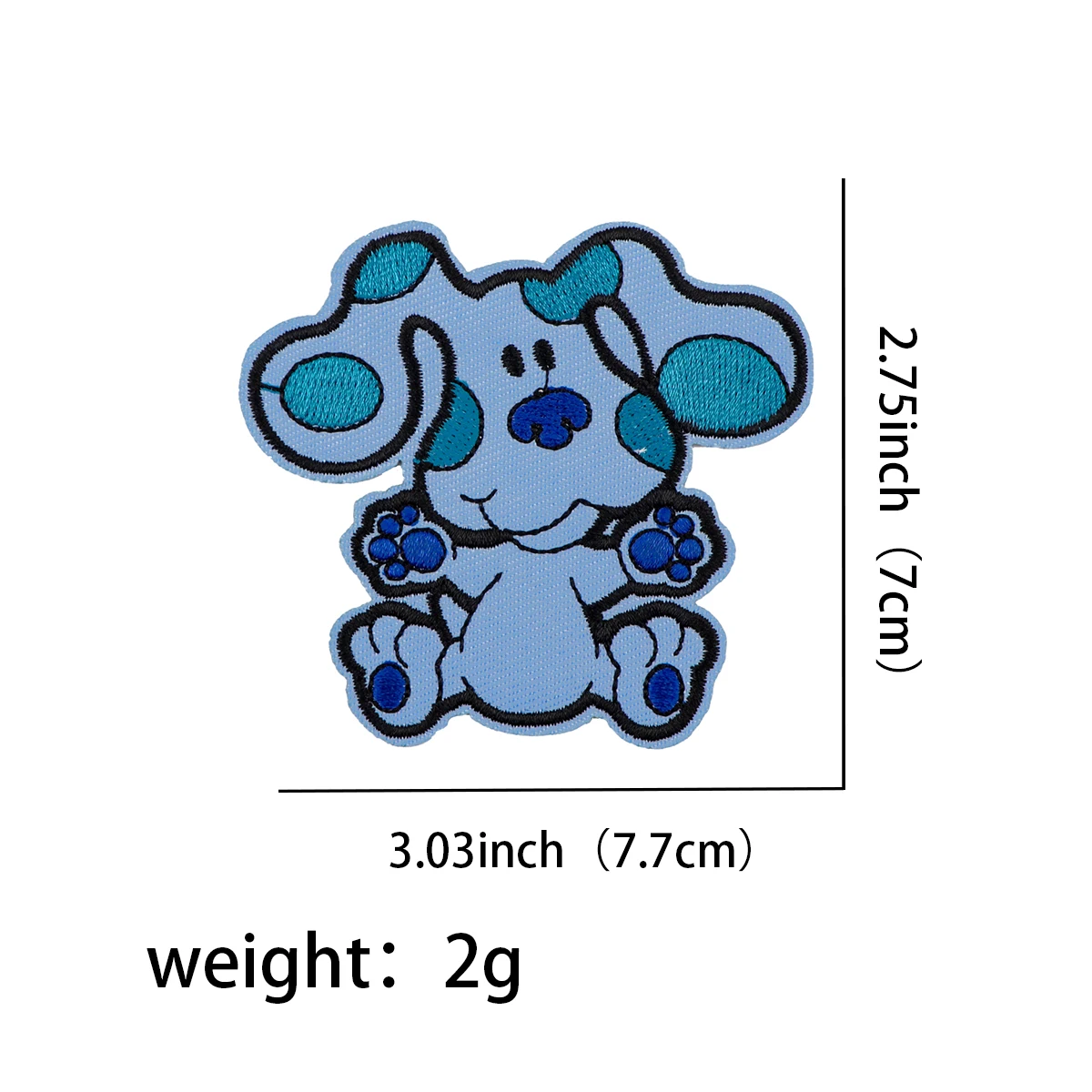 Cartoon Blue Dog Mouse Patches For Clothes Men Women Embroidery Applique Fusible Patch DIY Ironing Stickers Badge Accessories