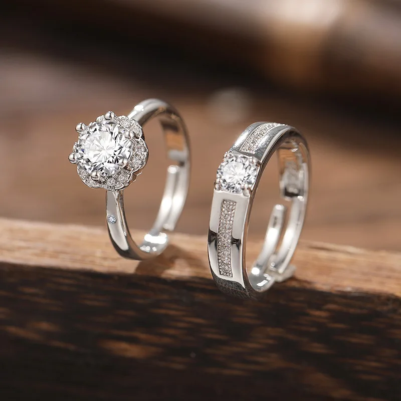 

Moissanite Cluster Ring 925 Sterling Silver Luxury Flower Shape Engagement Ring For Women Anniversary Gift