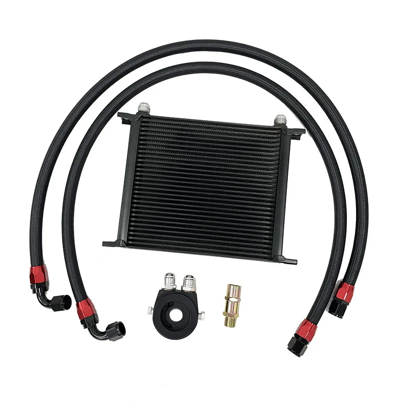 universal-10-30-rows-oil-cooler-kit-oil-filter-sandwich-adapter-nylon-stainless-steel-braided-an10-hose