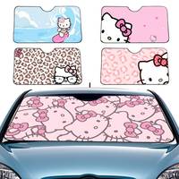H-Hello Cat K-kitty  Car Sunshade Curtains Windscreen Front Window Visor 70x130cm Sun Visor Solar Protect Plaid Gift Novelty Car