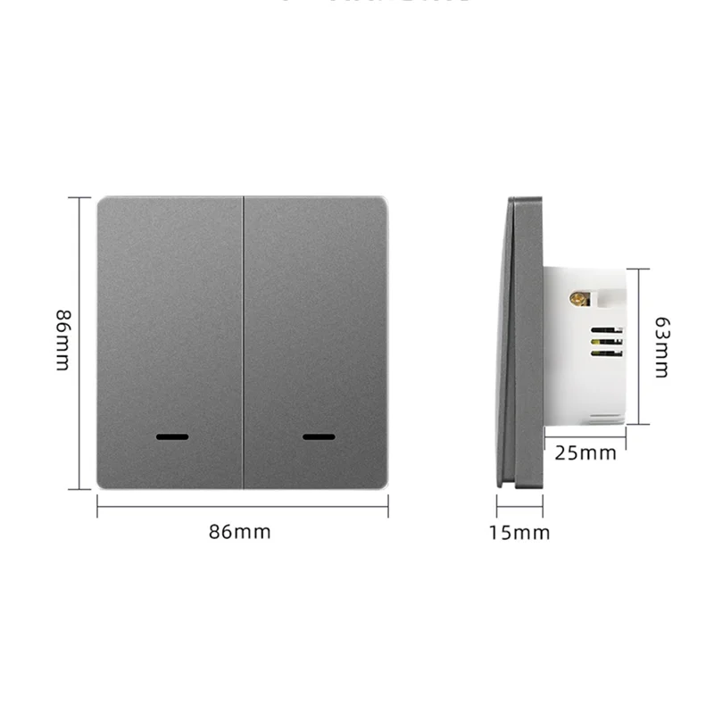 Eccellente-Thoughthome Tuya Zigbee Interruttore di controllo intelligente vocale Interruttore di controllo intelligente Linea di fuoco zero 2 Interruttore Grigio