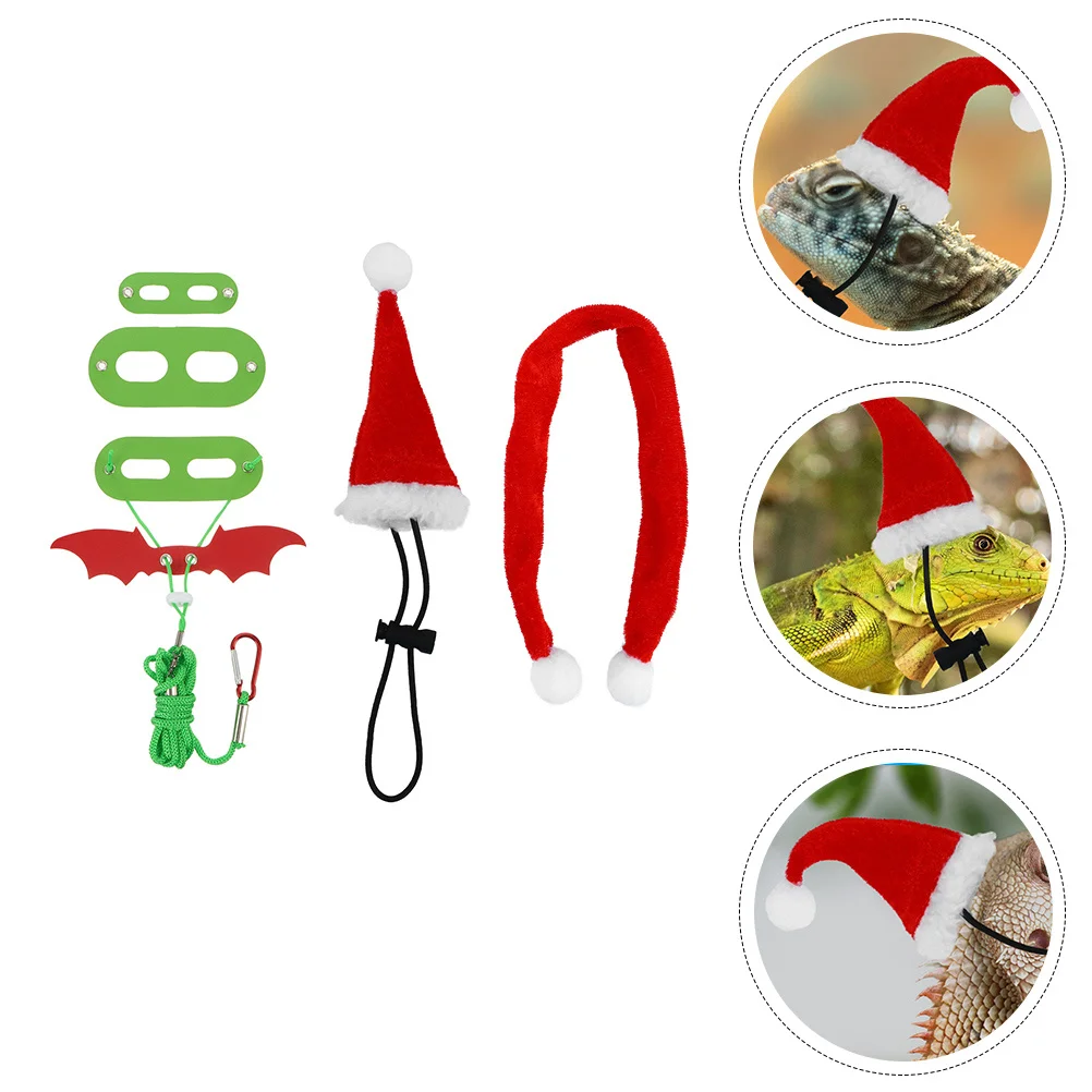 

1Set Reptile Pet Supply Adorable Lizard Dress Decor Suitable for Gecko Bearded Dragon Hamster Pet Traction Rope Fun Accessory