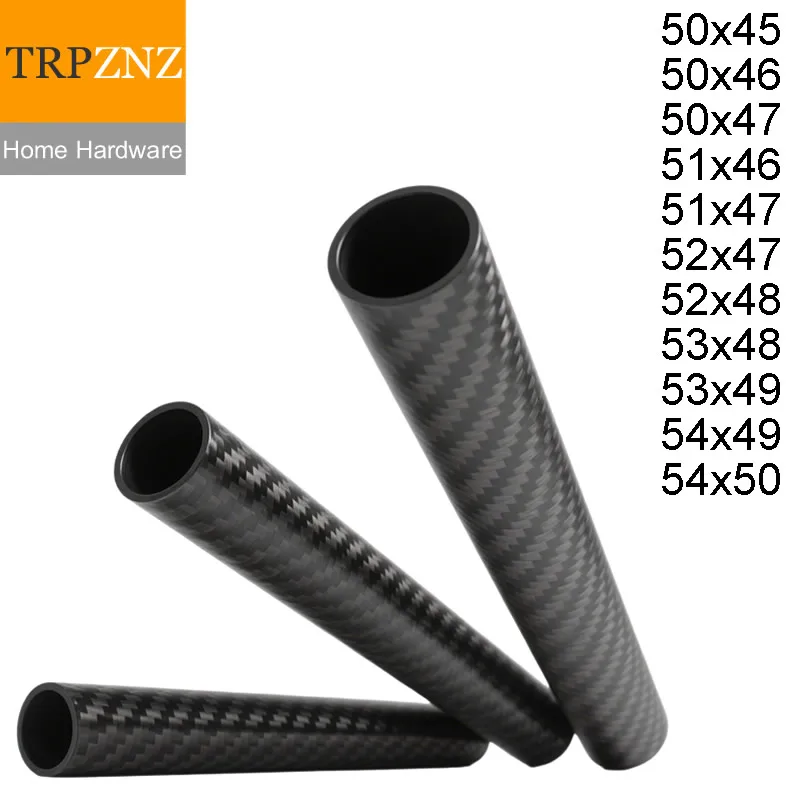 

Длина 500 мм Трубка из углеродного волокна 3K OD 50 51 52 53 54 мм Высокопрочная прочная труба для деталей дрона с рамой велосипеда