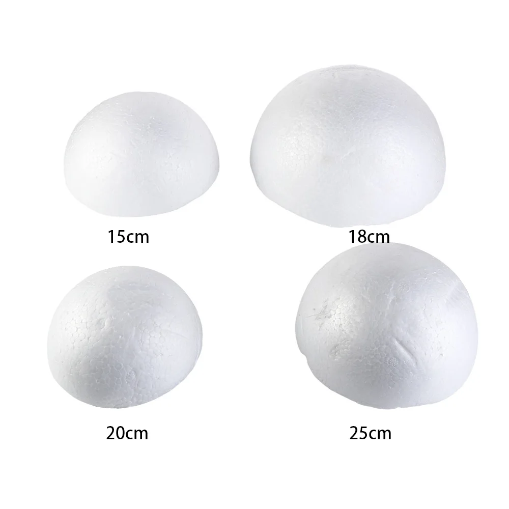 15/18/20/25CM Half Round Polystyrene Foam Balls For DIY Christmas Natal Kids Painted Wedding Party Flower Ball Decor