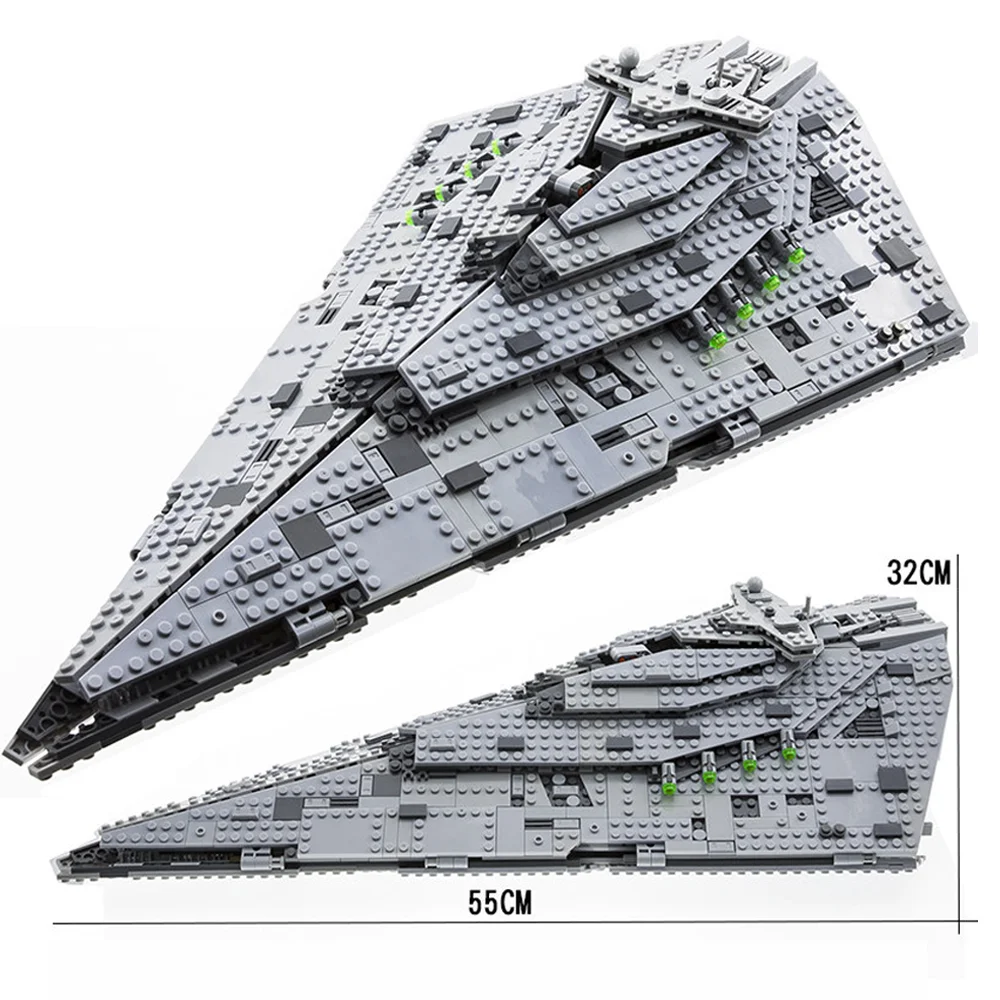 New Spaceship Bricks Stars First Order Destroyer Space Set 75190 1416Pcs Model Building Blocks DIY Kit For Children Birthday Toy