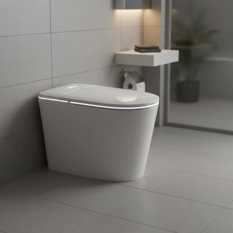 

Toilet, water-saving design, luxury bathroom solutions, remote control operation, energy-saving system, durable glazed surface