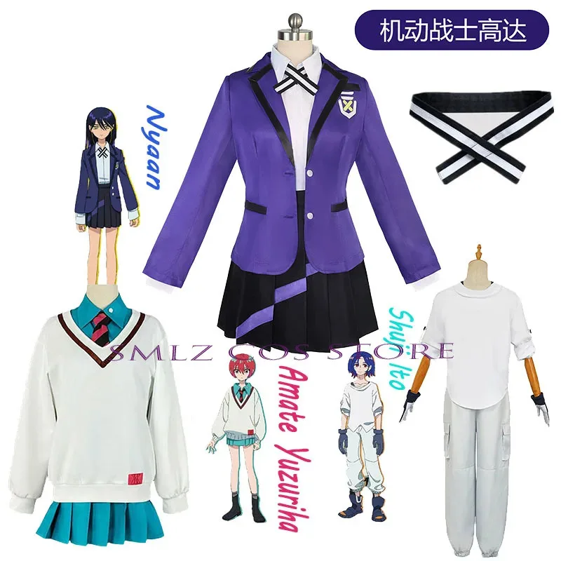 

Anime Guundam Cosplay Amate Yuzuriha Cosplay Costume Girls Nyaan School Uniform Shuji Ito Suit Outfit Halloween Party Woman Man