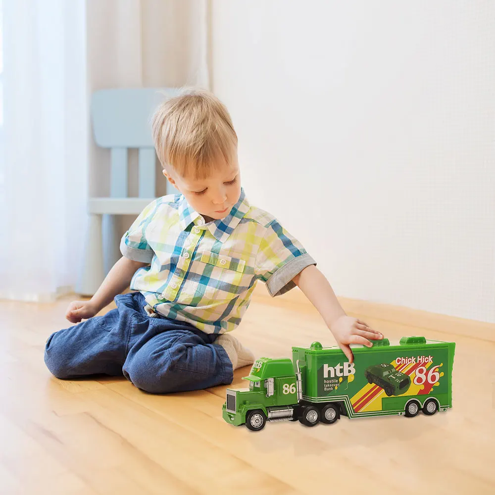 Samochody Disney Pixar 2 3 zygzak McQueen Mack wujek Jackson burza samochód ciężarówka 1:55 Diecast pojazdu metalowe zabawki prezent dla dzieci