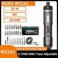 Worx 4V Electrical Screwdriver Sets WX242 Smart Cordless Electric Screwdrivers USB Rechargeable Handle 30 Bit Sets Tools