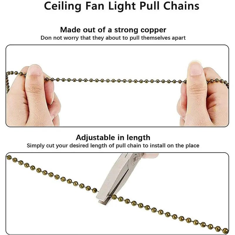 A93E-12Pc Ceiling Fan Pull Chain Set,Bulb And Fan Pattern Pull Chain Extension Fan Pull Chain Pendant 12 Inch(Antique Bronze)