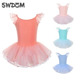 Girls Ballet Dance Skirt Leotards Party Dress Cotton Gymnastics Clothes Students Kids Children Ballet Dance Costumes Wholesale