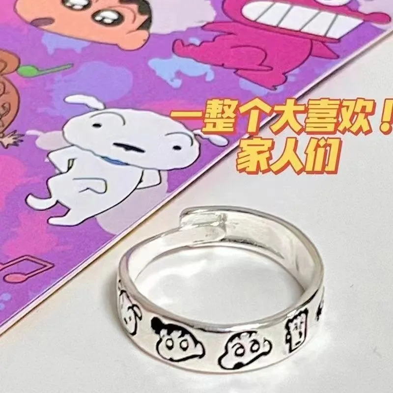 Popular Anime Crayon Shin chan Ring Cute High Beauty Instagram Adjustable Opening Student Edition Gift for Best Friends