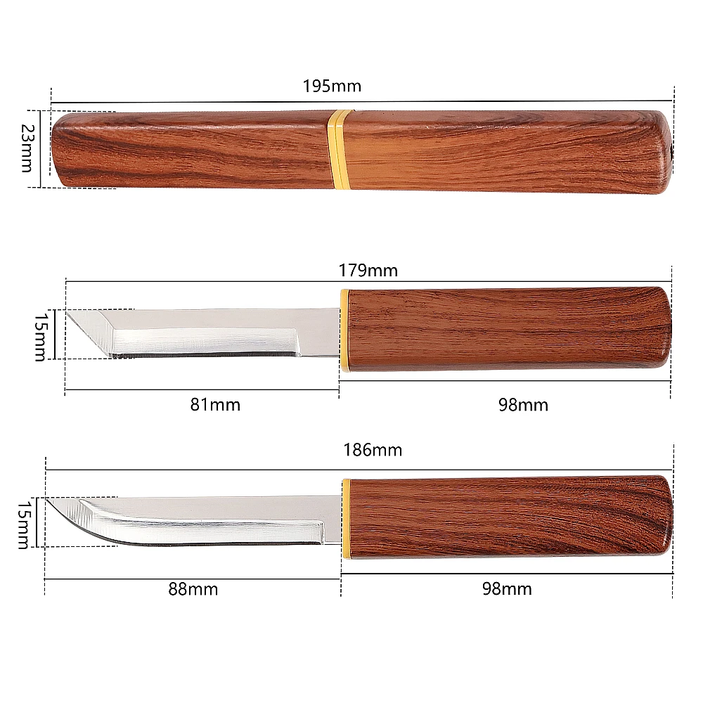 Jaswehome 2-in-1 Double Knife Stainless Steel Straight Knife Sharp blade With Sheath Outdoor Portable Camping Survival Knife