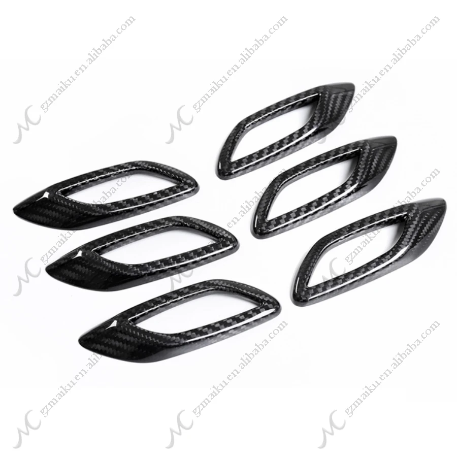 6pcs Carbon fiber side outlet Trim Spoiler for Maserati Levante 2016-2021