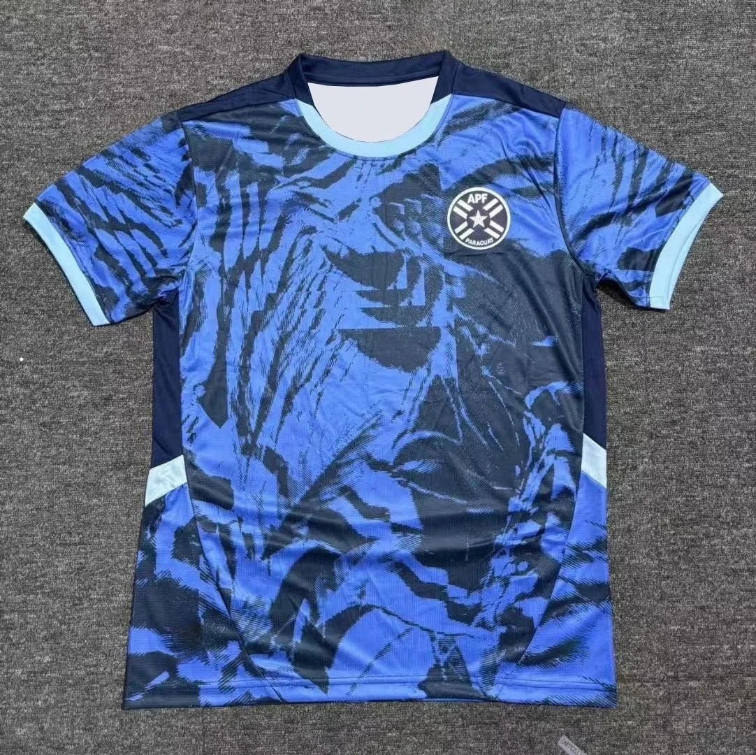 25-26 Paraguay Home Edición especial Entrenamiento personalizado 10 Nuevo fan de verano 3D Fútbol de manga corta para hombres y mujeres
