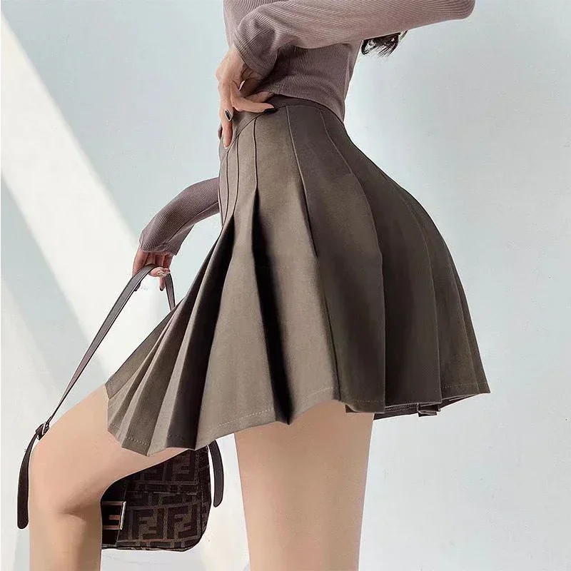 Without Shorts Pleated Skirts Women Preppy Style Mini Skirt Fashion Sexy Female Plaid Skirt Chic Street A-line Woman Skirts