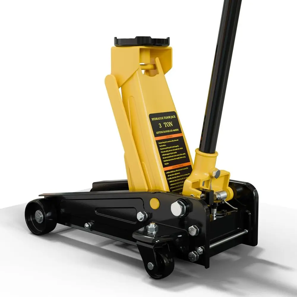 

3 Ton loor Jack, Heavy Duty Steel Car Jack with Single Piston RaLit, 3" to 18" Liting Range, Low Proile Hydraulic Jack or Cars,