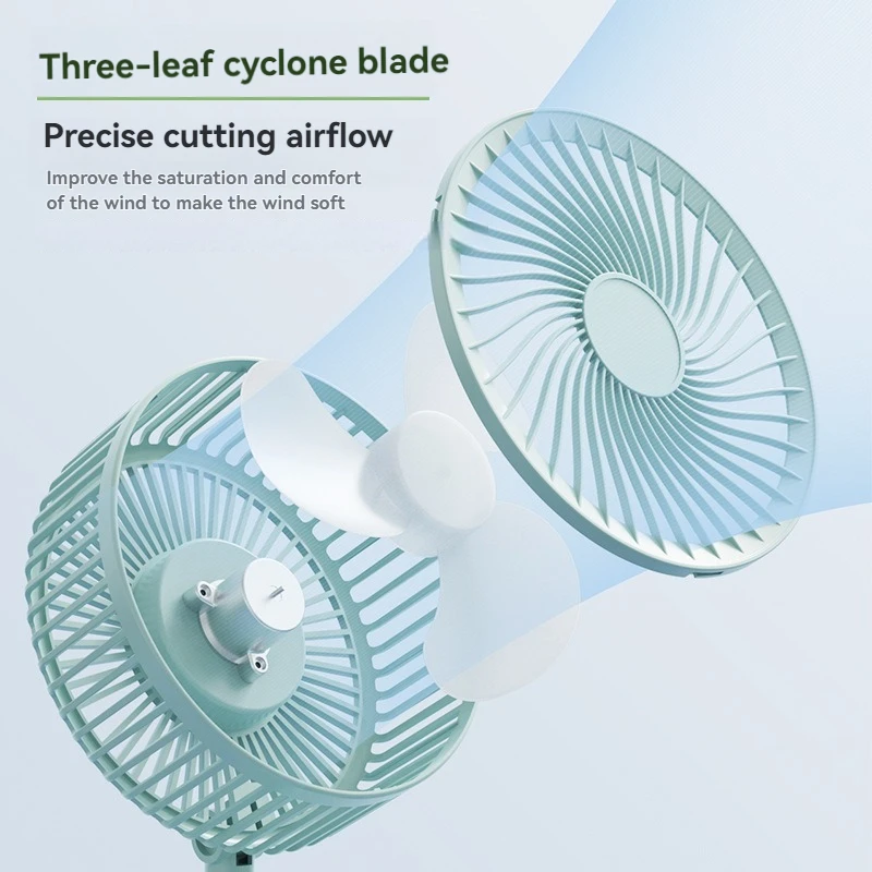 Wentylator składany i teleskopowy, przenośne ładowanie przez USB, długi czas pracy baterii, cichy mały wentylator elektryczny