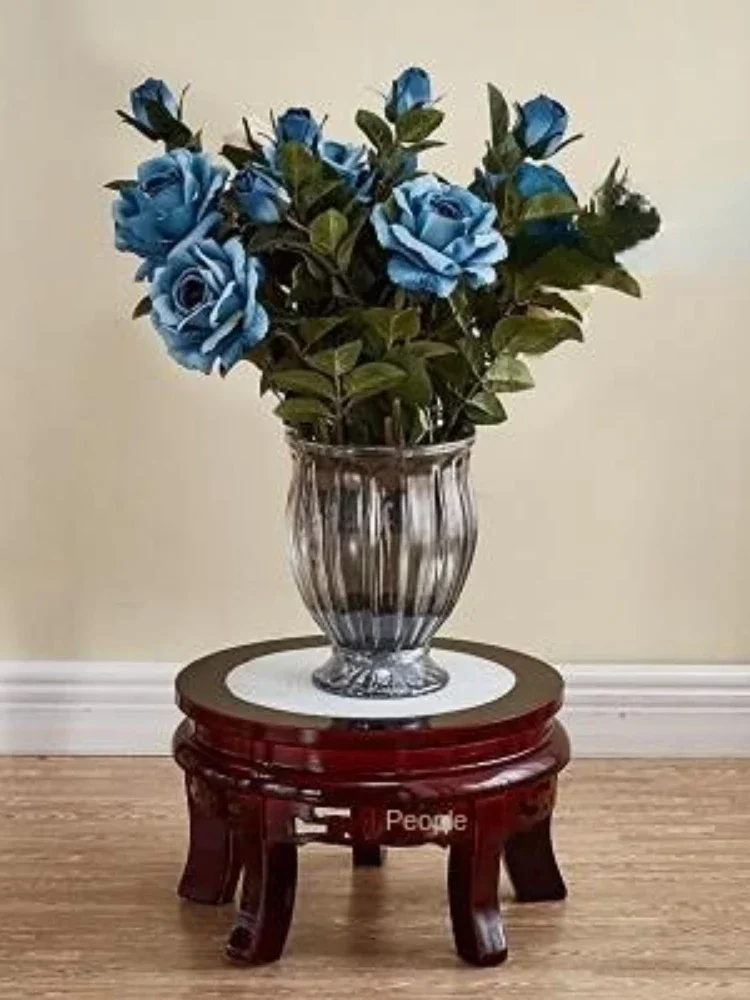 Soporte de flores de madera maciza china para el hogar, marco de macetas para bonsái, estante individual para flores para interior