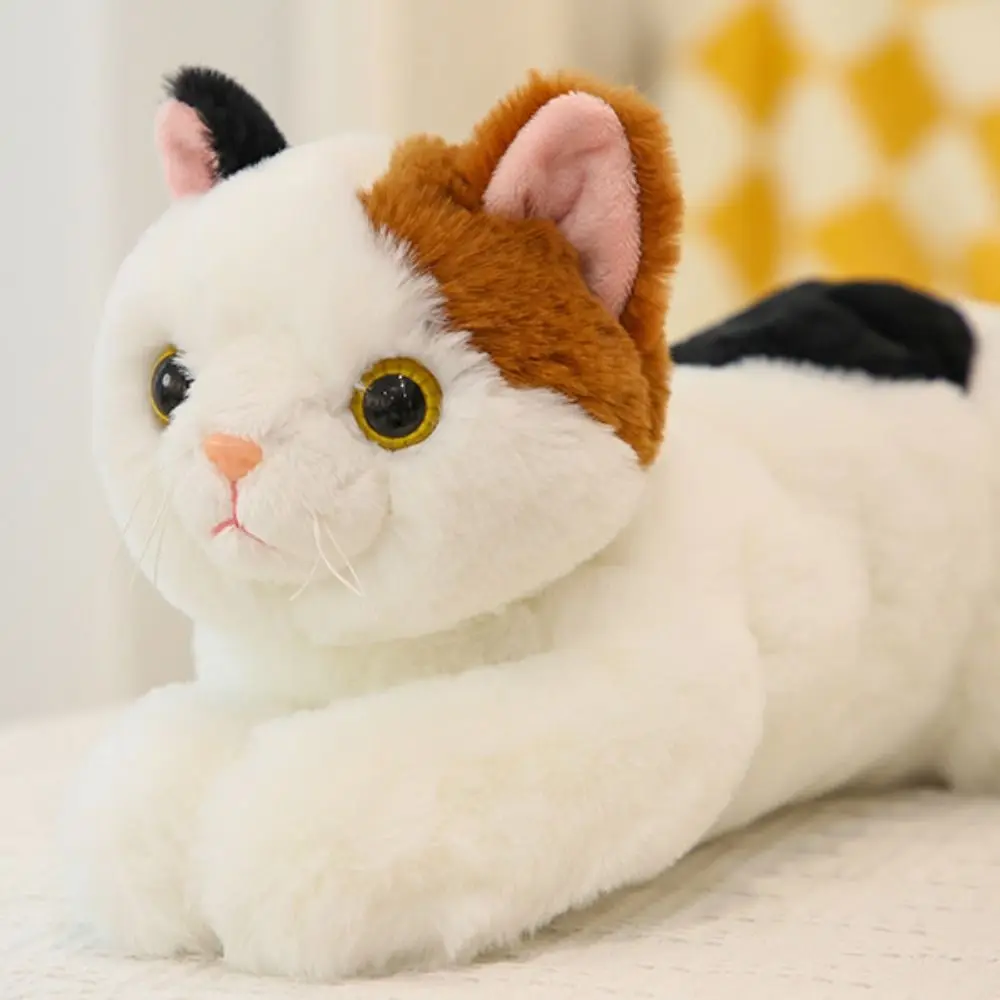 50cm Size Imitation Lying Cat Realistic Design Hairy Texture Realistic Cat Cute Simulation Soft Material Cute Lying Cat