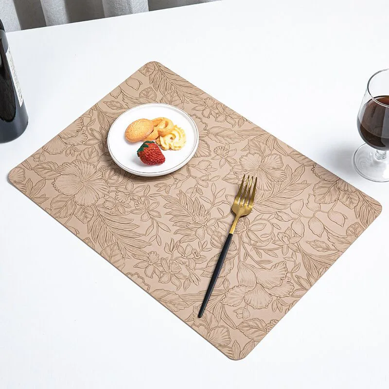 Leather Table Mat Pad Individual Placemats Coaster Non-slip Pad Stand For Mugs Cups Holder Coffee Mat For Dishes Dining Table