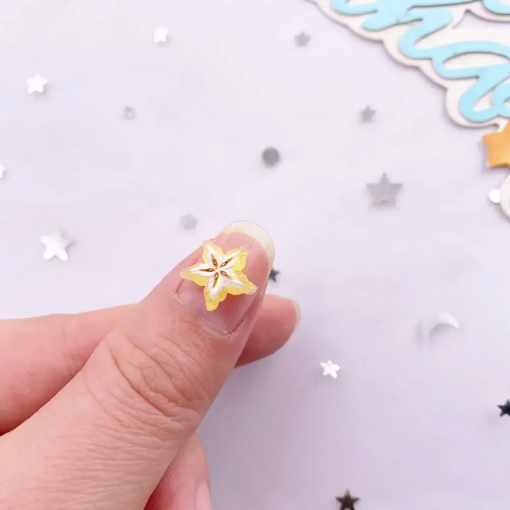 50PCS Resin Mini Colorful Avocado Kiwi Orange Corn Fruits Vegetables Nail Art Flatback Rhinestone Figurines DIY Bow Decor Crafts