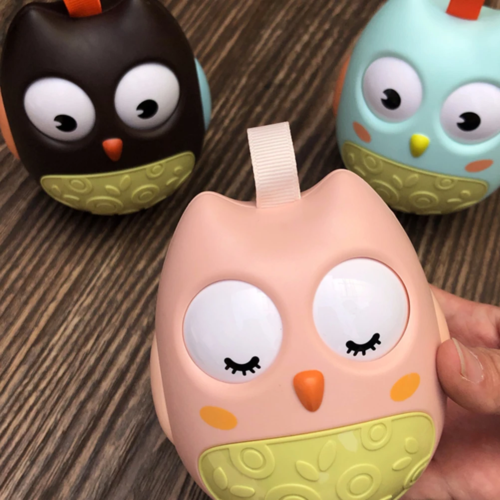 Schattige Uil Muzikale Rammelaar Roze Duurzaam Veilig Baby Kinderwagen Autostoeltje -Poly Educatief Ontwikkeling