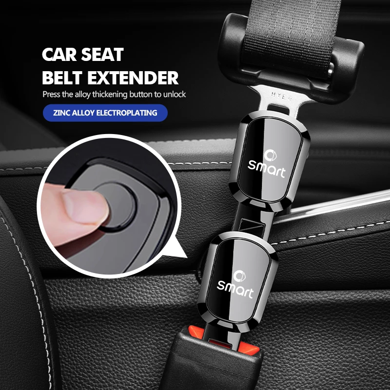 Car Seat Belt Extension Plug Buckle Clip Adjustable Extender For Smart Fortwo 451 450 453 Forfour Cabrio Crossblade ROADSTER
