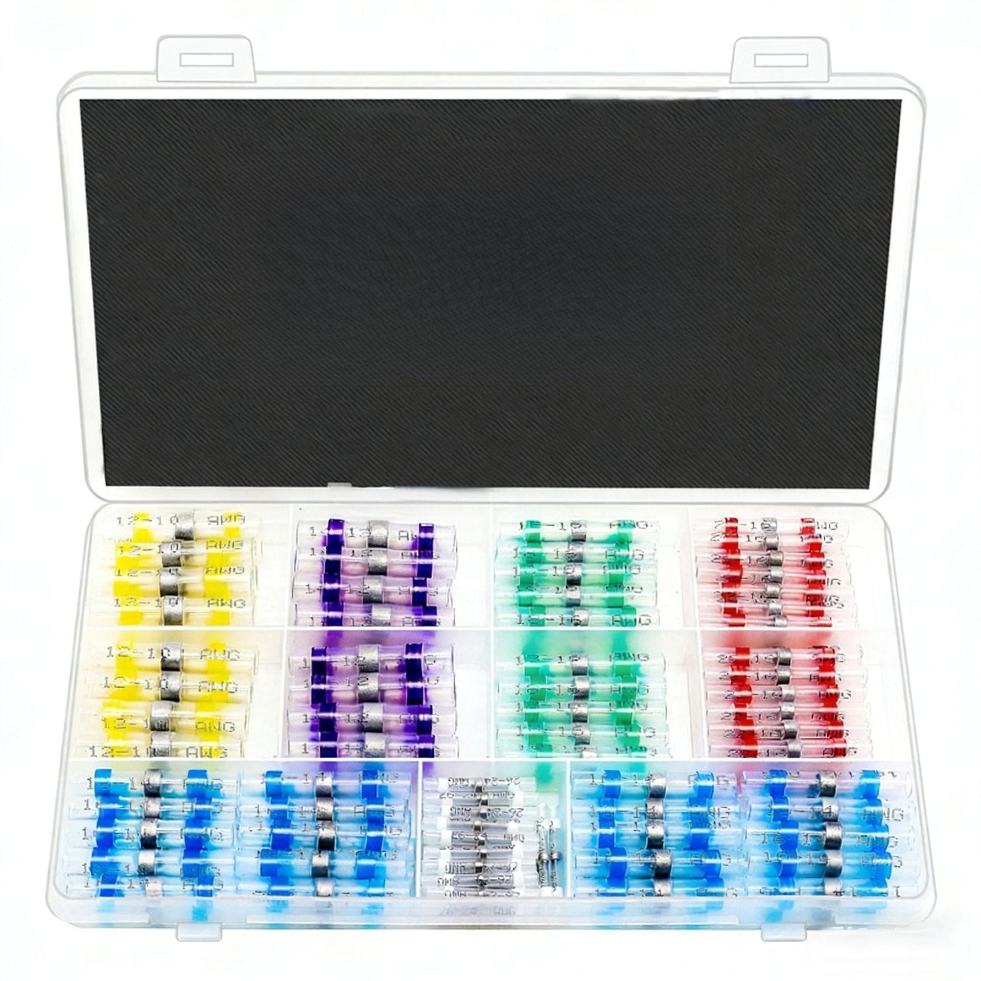 

180 шт. водонепроницаемых термоусадочных клемм IP67, быстрозажимные водонепроницаемые соединители, средние клеммы для проводов, коробка для клемм