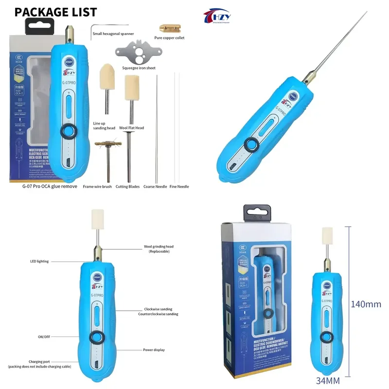 Brand For HZY G-07Pro Electric OCA Glue Remover Tool with Green Dust Display Lamp Led Display for Phone Screen OCA Polarized