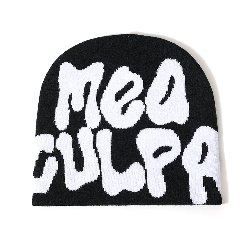 2023 New Designer Y2k Meaculpa Knitted Beanie Cap Chapeau Femme Fashion Streetwear Mea Culpa Winter Wool Hats for Women Men