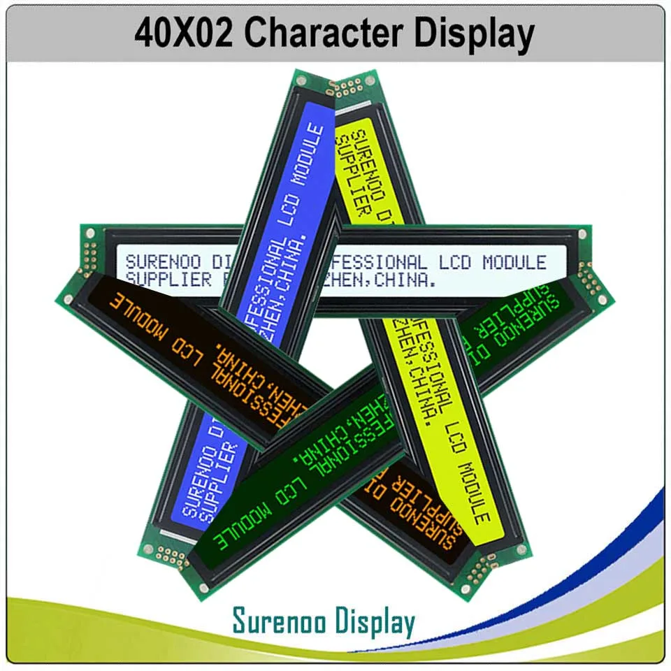 

402 40X2 4002 Russian Japanese English Character LCD Module Display Screen LCM Yellow Green Blue with LED Backlight