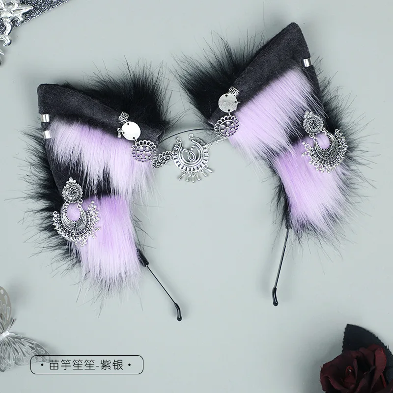 halloween accessory woman headband Wolf Ear Headwear plush y2k accessories lolita headress women's Halloween headband hair band