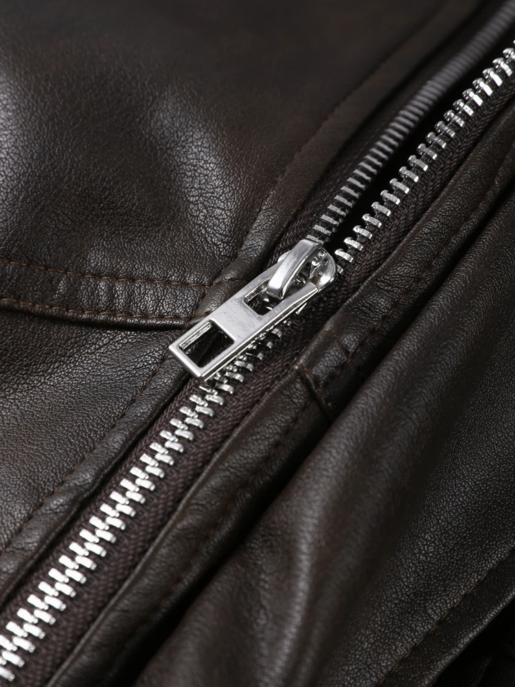 2026 ربيع المرأة اقتصاص بولي Leather سترة جلدية الوقوف طوق سحاب أكمام طويلة جاكيتات سيدة الموضة ريترو موتو السائق معطف أبلى