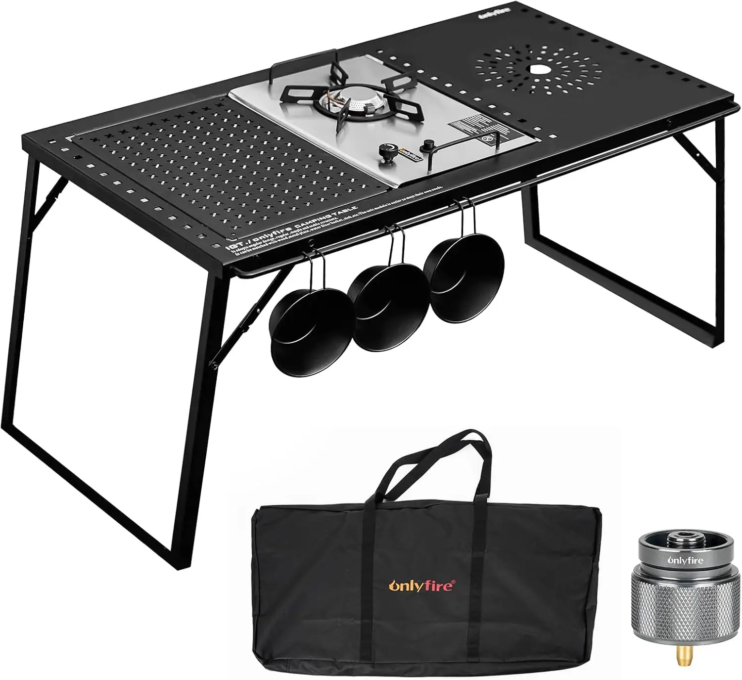 Camping Table Kit with Gas Stove and Carrying Case, Folding Camp Table, Portable Camping Table IGT Unit Combination