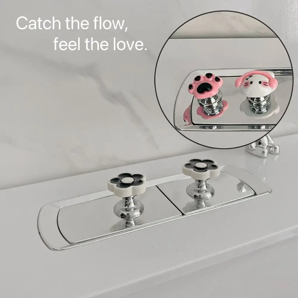 Fashion Labor-saving Toilet Flush Button Cute Portable Toilet Lid Lifter Drawer Handle