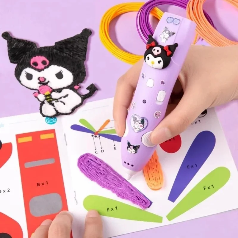 Sanrio  Melody Culomi 3d Three-Dimensional Printing Pen Low-Temperature Brush Toy Peripheral Multi-Functional Painting Pen Gifts