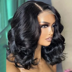 Brasileiro Remy Lace Frontal Perucas para Mulheres, Curto Bob Onda Do Corpo, HD Lace Front Cabelo Humano, 200 Densidade, 13x4