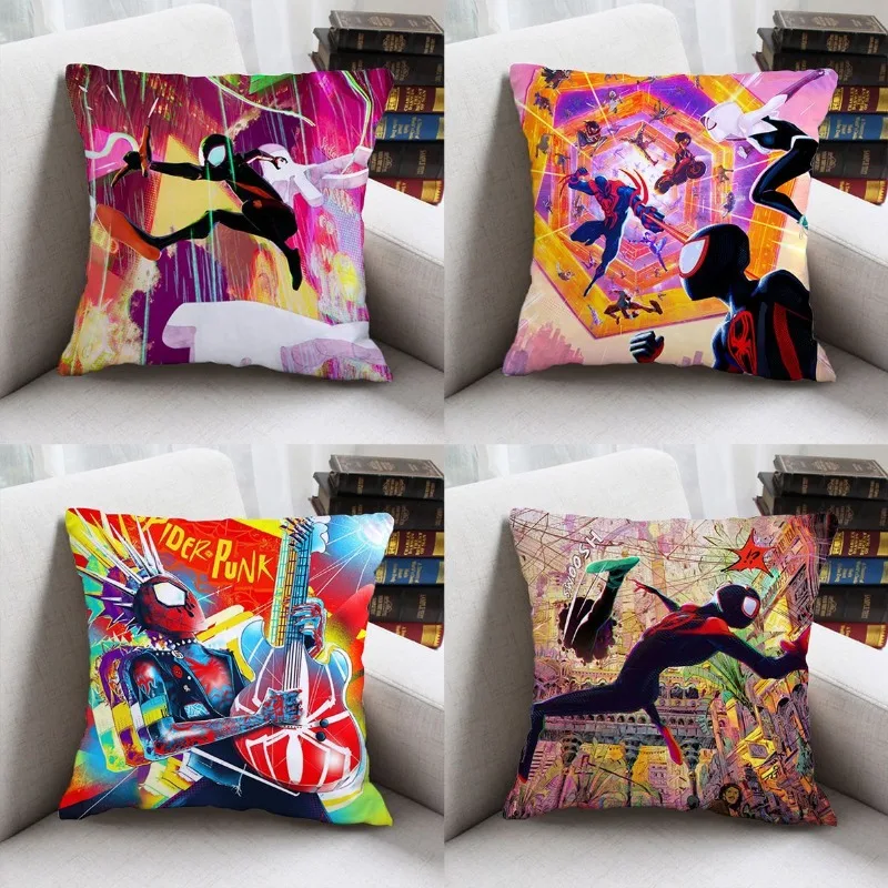 

Disney Cartoon Spider-Man Customized Funny Throw Pillow Cover 45*45cm Sofa Cushion Cover Soft Polyester Pillowcase Printed Gift