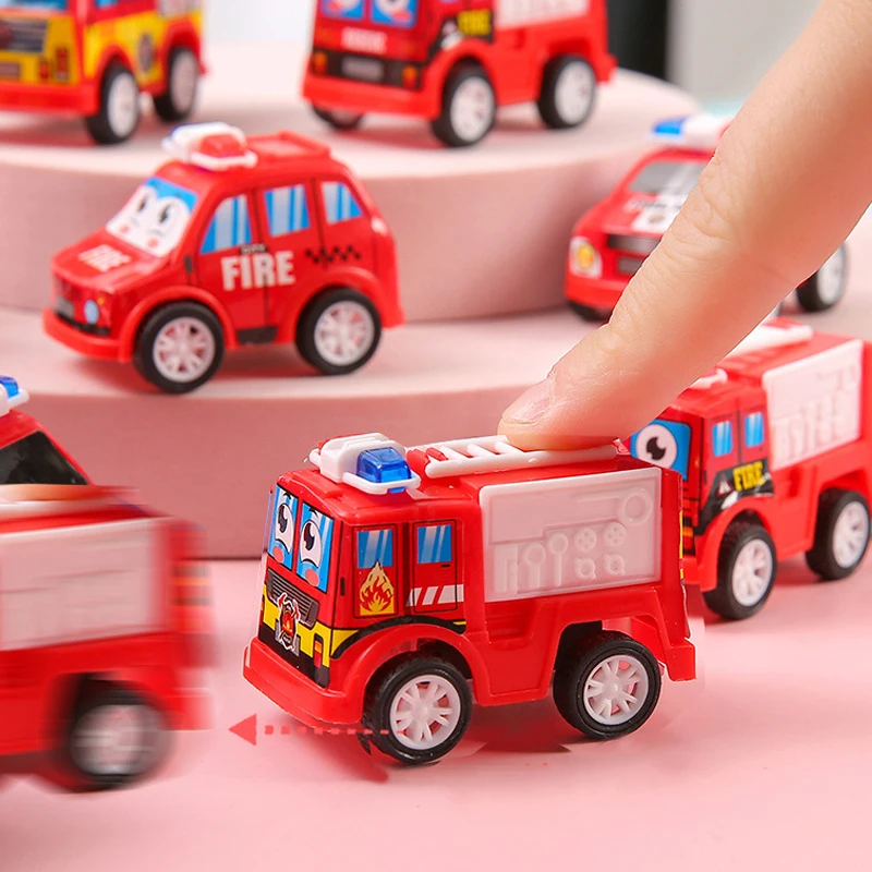 10Pcs Mini Fire Rescue Truck Vehicle Pull Back Cars Toys for Kids Birthday Party Favors Children\'s Gifts Prizes Goodie Fillers