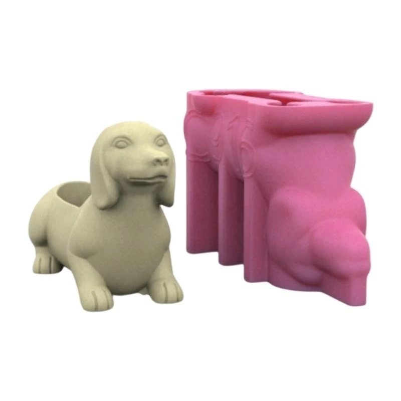 

Flower Vase Molds Planter Mold Dachshund Dog Silicone Texture